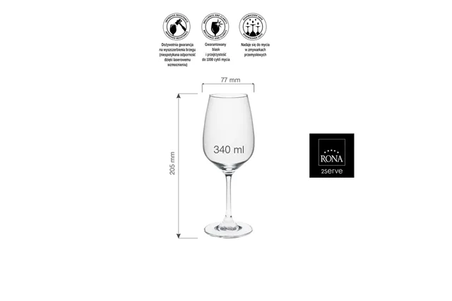 Kieliszek do wina Ratio, 340ml RONA 63390100