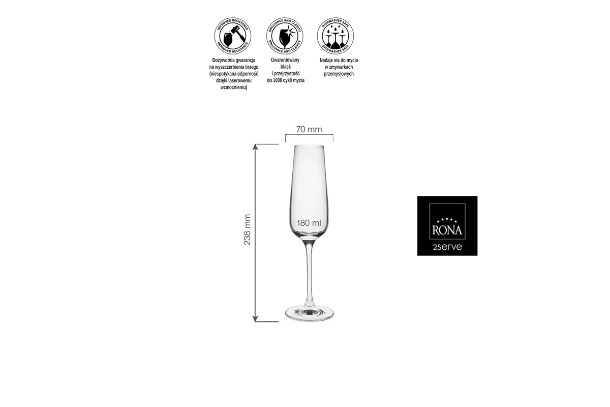 Kieliszek do szampana Invitation, 180ml RONA 62650700