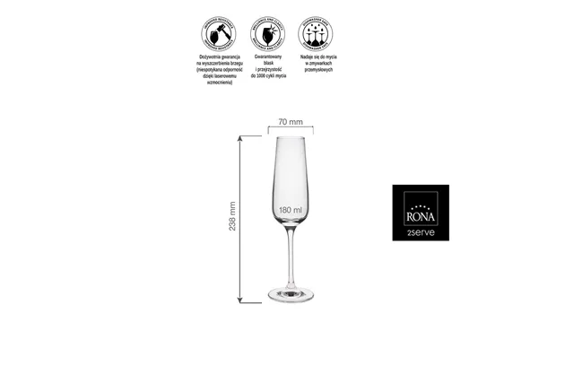 Kieliszek do szampana Invitation, 180ml RONA 62650700