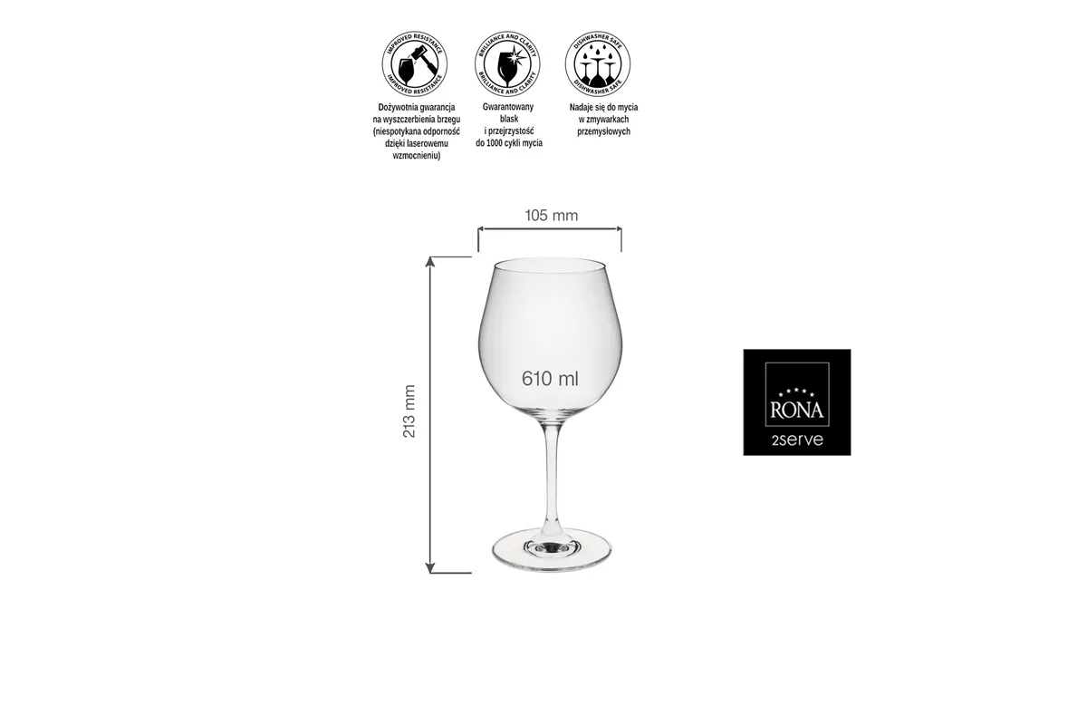Kieliszek do wina burgund Invitation, 610ml RONA 62651000