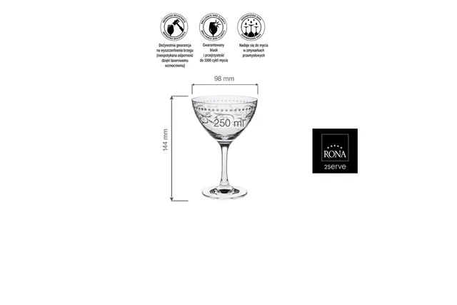 Kieliszek do martini Classic Cocktails Vintage, 250ml RONA 651508333