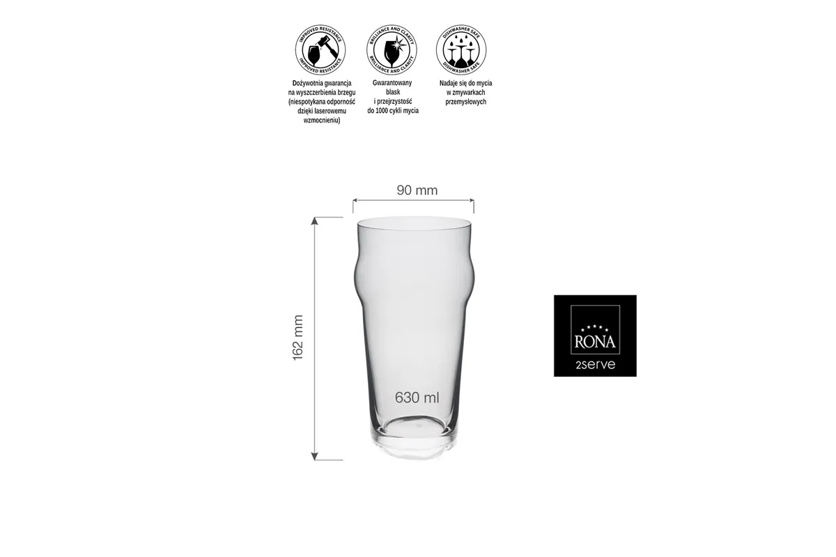 Szklanka do piwa Pinta, 630ml RONA 48221900