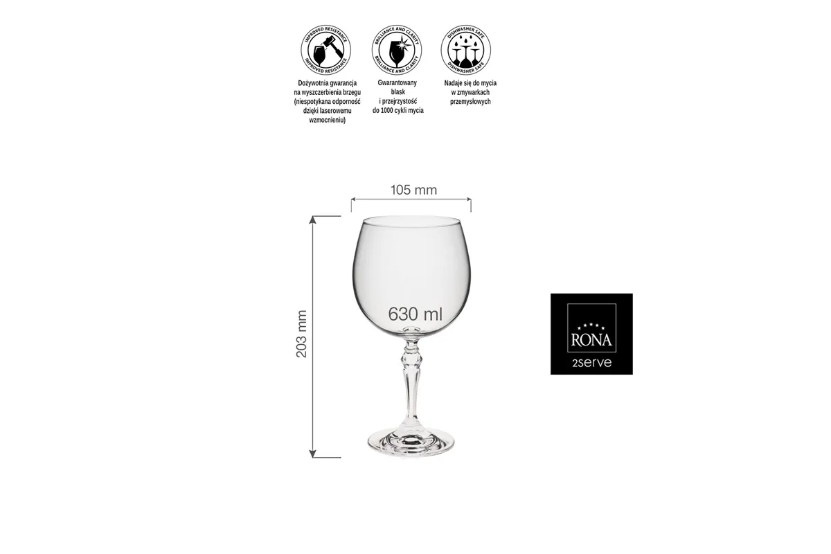 Kieliszek gin/tonic, 630ml RONA 83030000