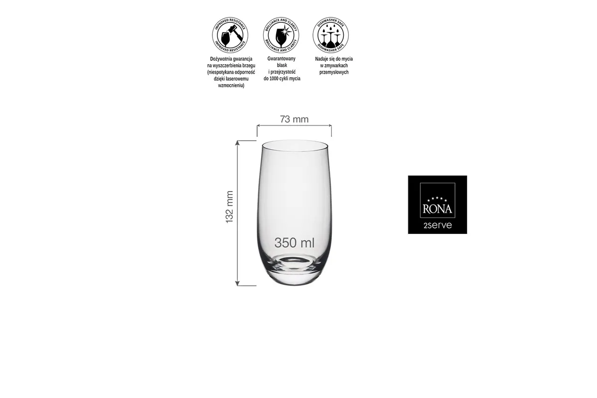 Szklanka wysoka Lunar, 350ml RONA 42331300