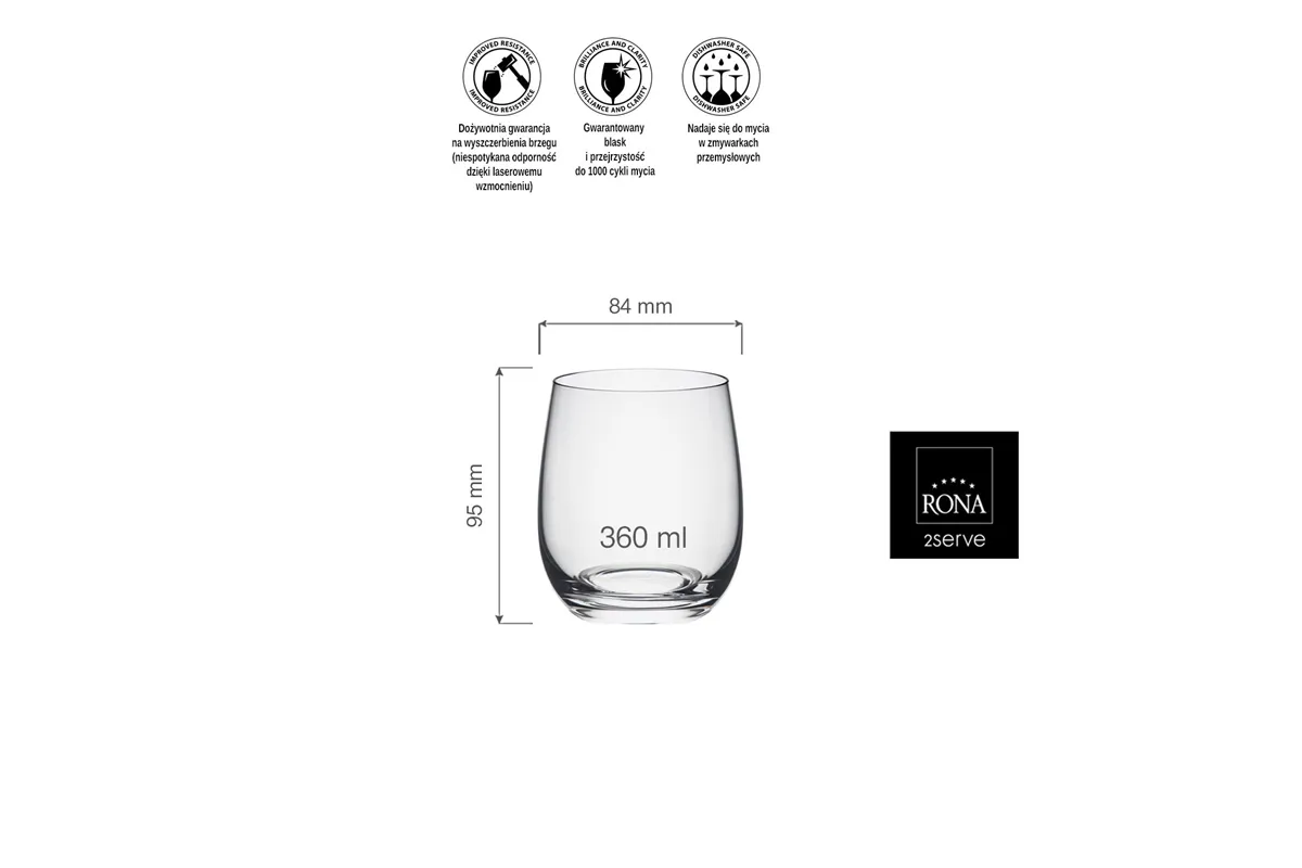 Szklanka do whisky Lunar 360 ml RONA 42331600
