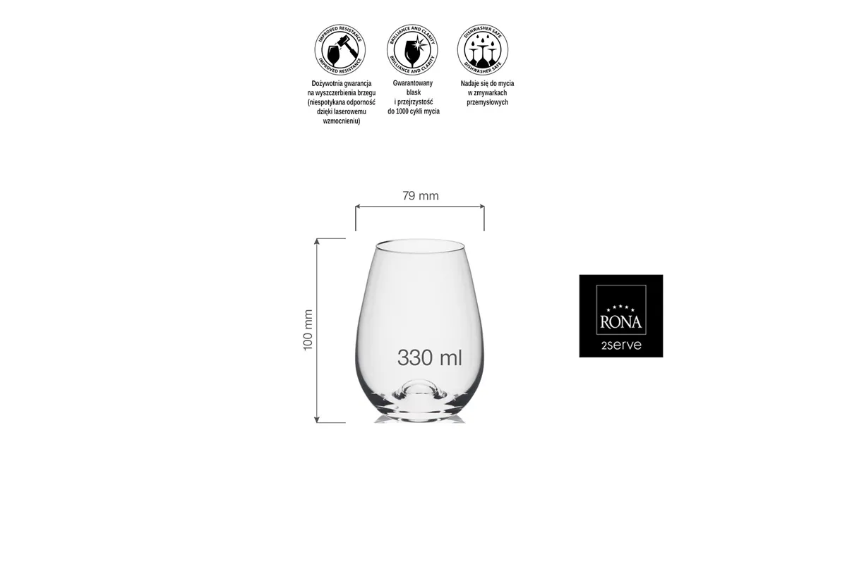 Szklanka Wine Solution, 330ml RONA 42450200