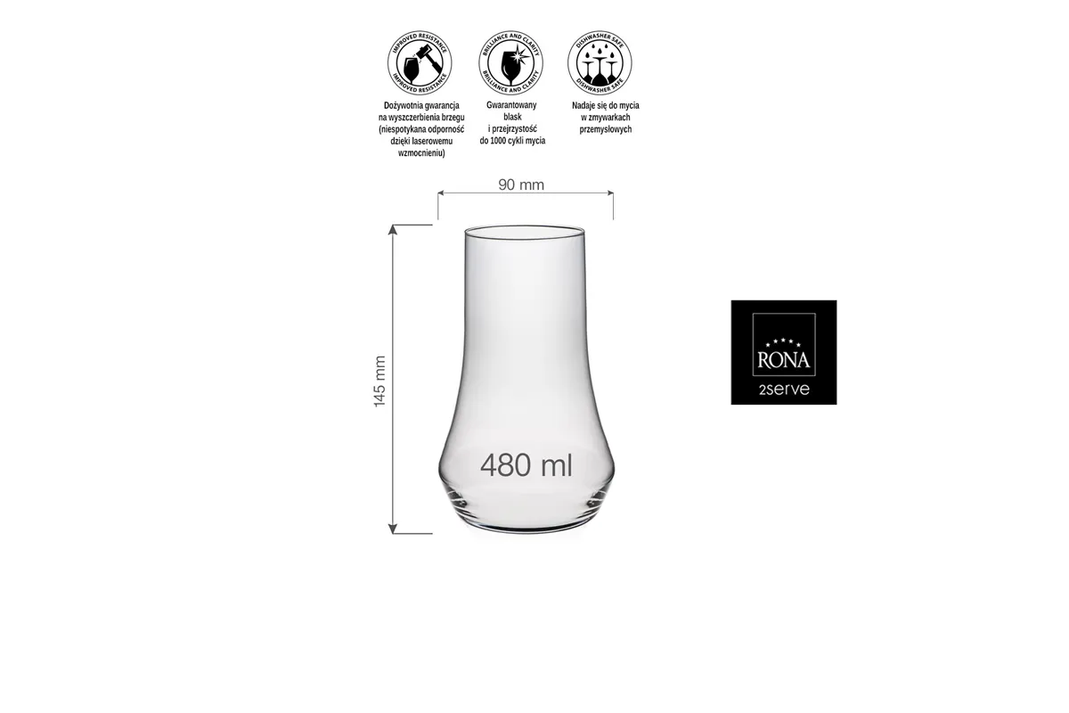 Szklanka wysoka Eclipse, 480ml RONA 84111200