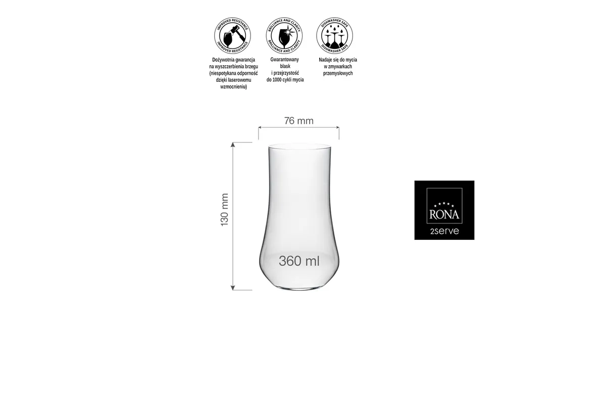 Szklanka wysoka Eclipse, 360ml RONA 84111400