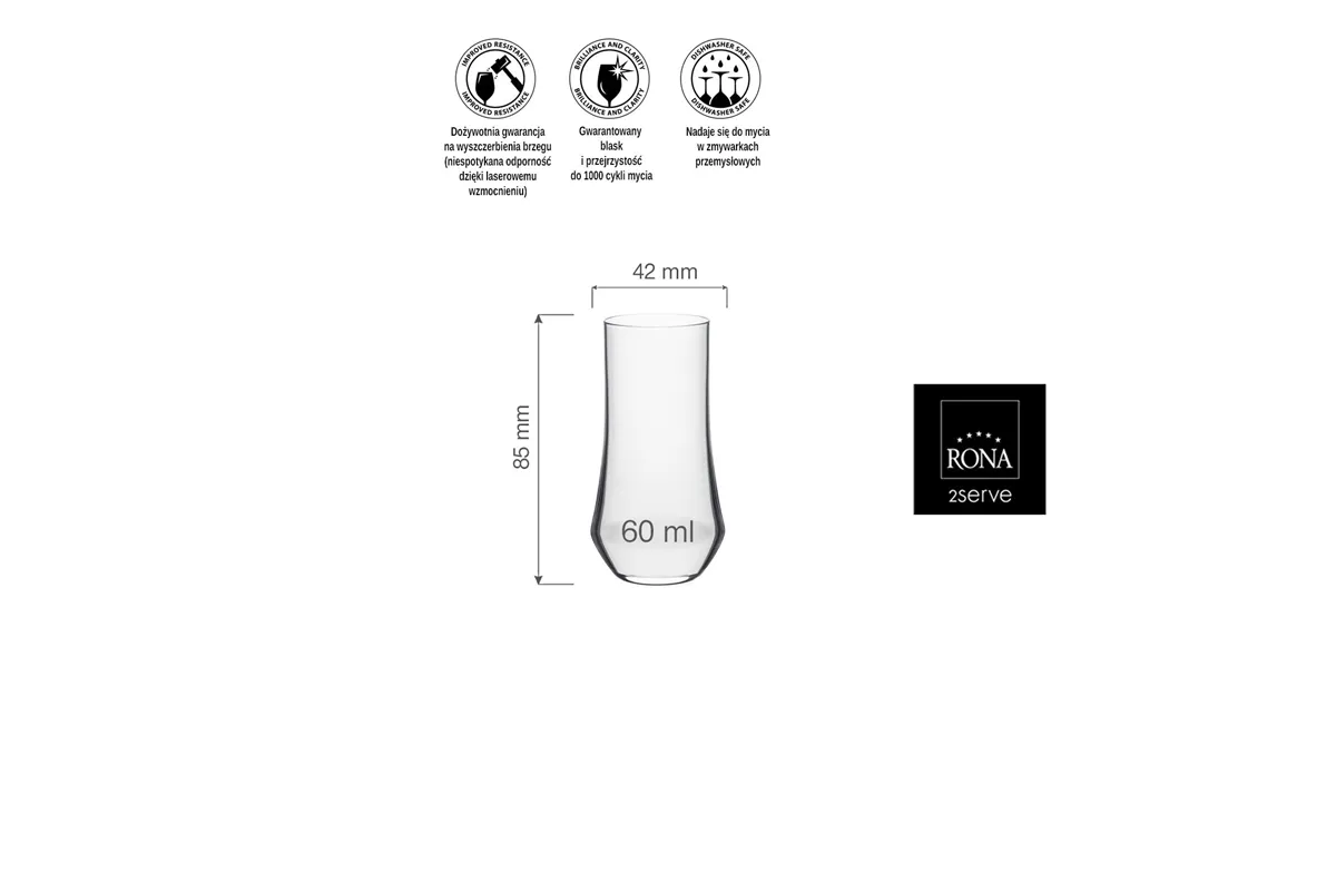 Kieliszek shot Eclipse, 60ml RONA 84112000