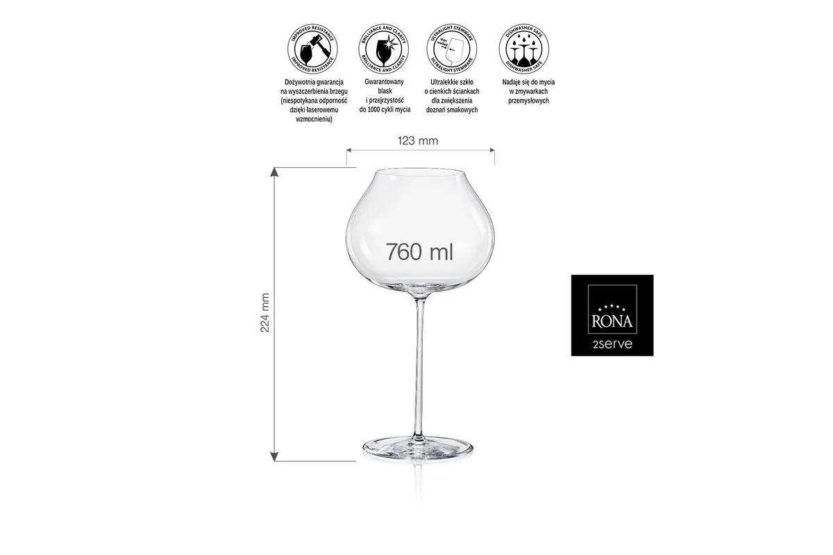 Kieliszek do najlepszych win białych Linea Umana, 760ml RONA 72873200