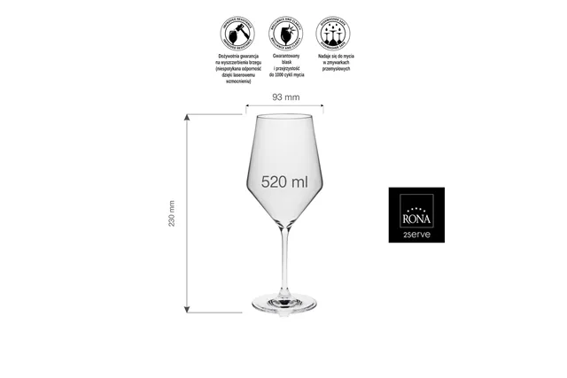 Kieliszek do wina Edge, 520ml RONA 68290100