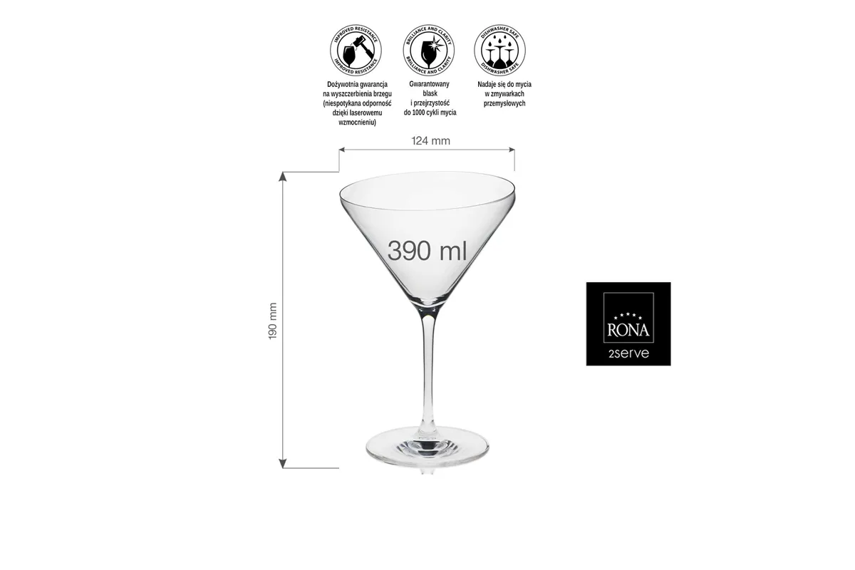 Kieliszek do martini Edge, 390ml RONA 6829R2800