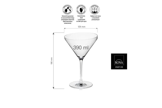 Kieliszek do martini Edge, 390ml RONA 6829R2800