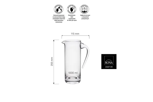 Dzbanek Toscana, 1000ml RONA 61534A4900 Dzbanek Toscana, 1000ml RONA 61534A4900