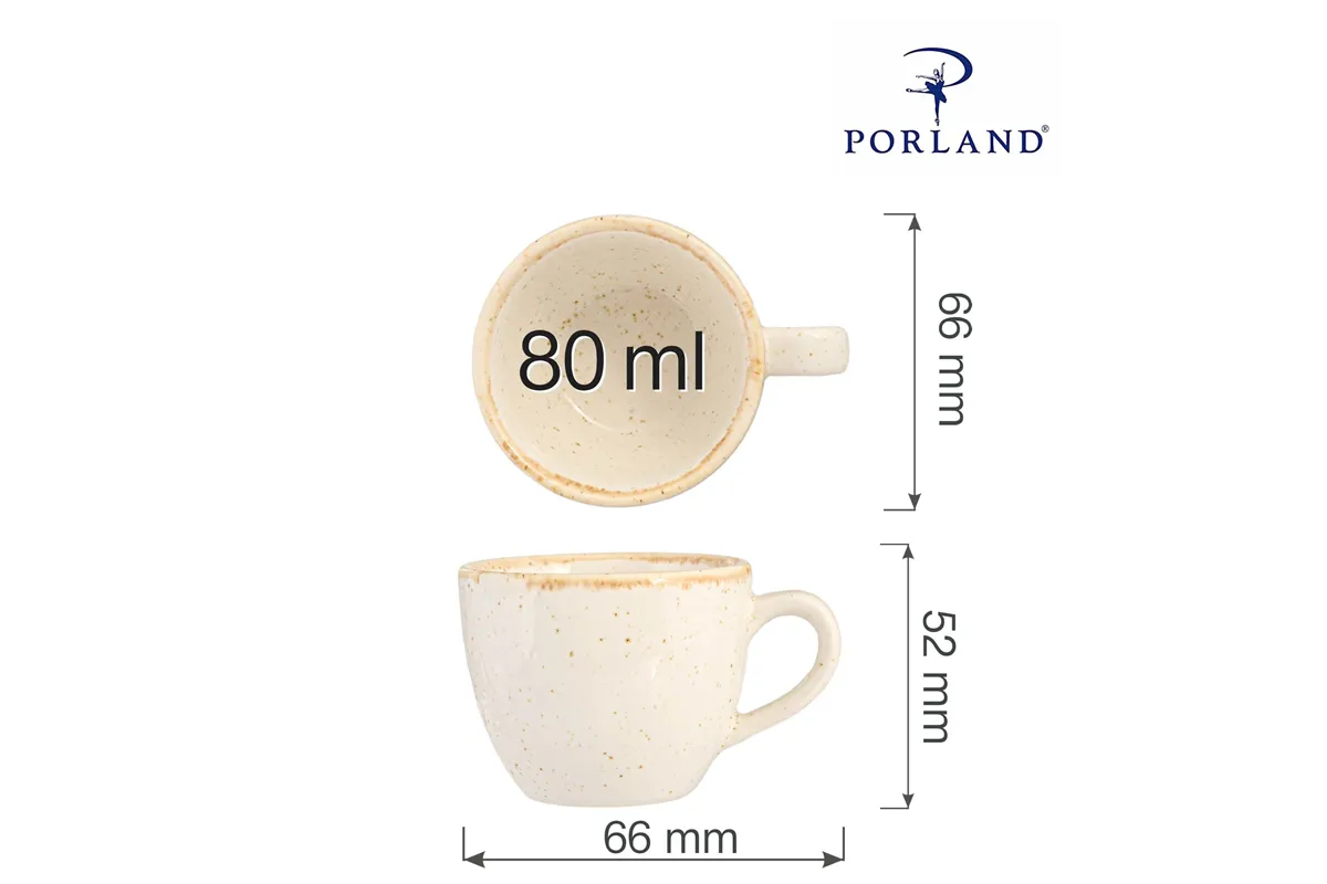 Filiżanka elegancka do espresso Sand 80 ml Porland 04ALM001721