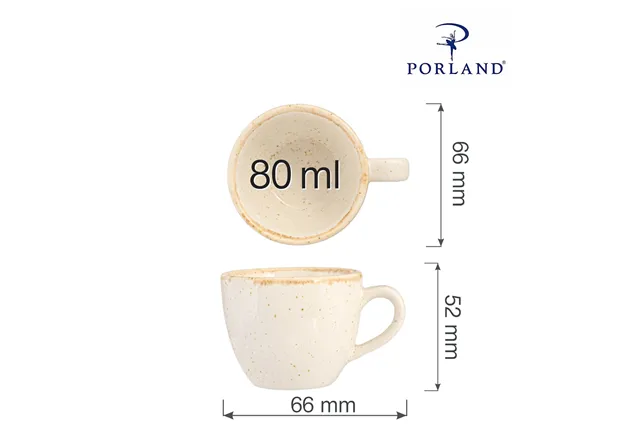 Filiżanka elegancka do espresso Sand 80 ml Porland 04ALM001721 Filiżanka elegancka do espresso Sand 80 ml Porland 04ALM001721