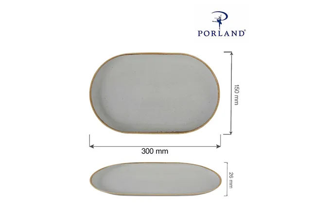 Półmisek owalny Ashen 300x150 mm Porland 04ALM001954 Półmisek owalny Ashen 300x150 mm Porland 04ALM001954