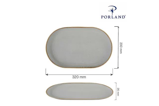 Półmisek owalny Ashen 320x200 mm Porland 04ALM002566 Półmisek owalny Ashen 320x200 mm Porland 04ALM002566