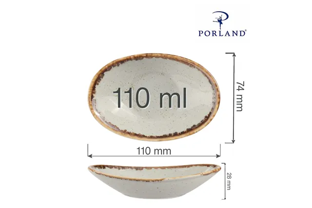 Mini naczynie owalne Ashen 110 mm Porland 04ALM001637 Mini naczynie owalne Ashen 110 mm Porland 04ALM001637