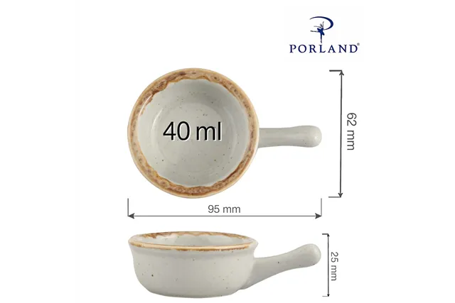 Mini naczynie z rączką Ashen 60 mm Porland 04ALM001706 Mini naczynie z rączką Ashen 60 mm Porland 04ALM001706