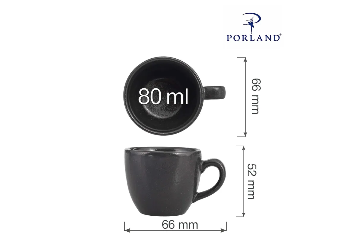 Filiżanka elegancka do espresso Coal 80 ml Porland 04ALM001716