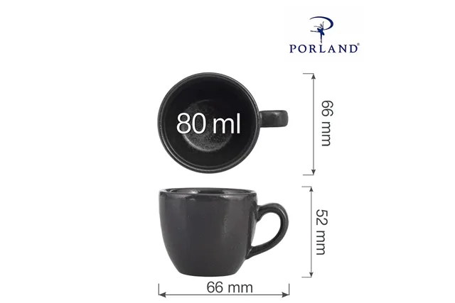 Filiżanka elegancka do espresso Coal 80 ml Porland 04ALM001716 Filiżanka elegancka do espresso Coal 80 ml Porland 04ALM001716