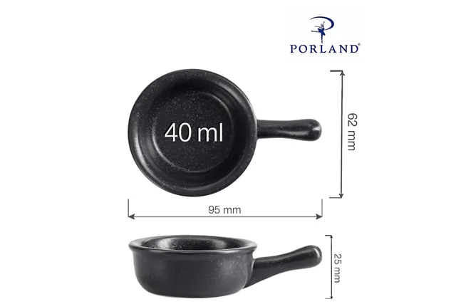 Mini naczynie z rączką Coal 60 mm Porland 04ALM001704 Mini naczynie z rączką Coal 60 mm Porland 04ALM001704