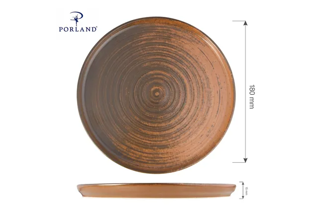 Talerz z wysokim rantem Lykke Brown, 180 mm Porland 04ALM005776 Talerz z wysokim rantem Lykke Brown, 180 mm Porland 04ALM005776