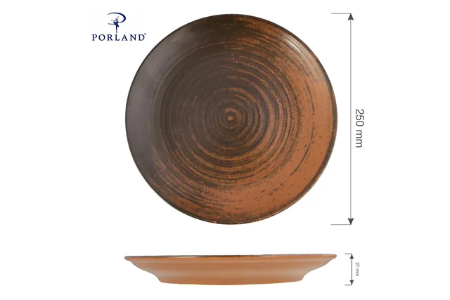 Talerz płytki Lykke Brown, 250 mm Porland 04ALM005943 Talerz płytki Lykke Brown, 250 mm Porland 04ALM005943
