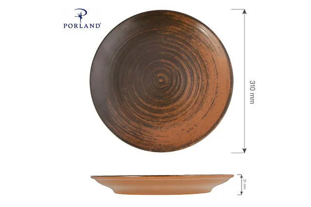 Talerz płytki Lykke Brown, 310 mm Porland 04ALM005950 Talerz płytki Lykke Brown, 310 mm Porland 04ALM005950