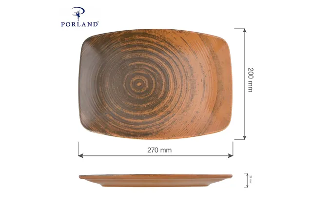 Talerz owalny Lykke Brown, 270x200 mm Porland 04ALM005955 Talerz owalny Lykke Brown, 270x200 mm Porland 04ALM005955