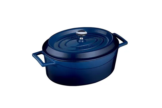 Garnek żeliwny owalny 25x31cm, niebieski LAVA 832059 Garnek żeliwny owalny 25x31cm, niebieski LAVA 832059