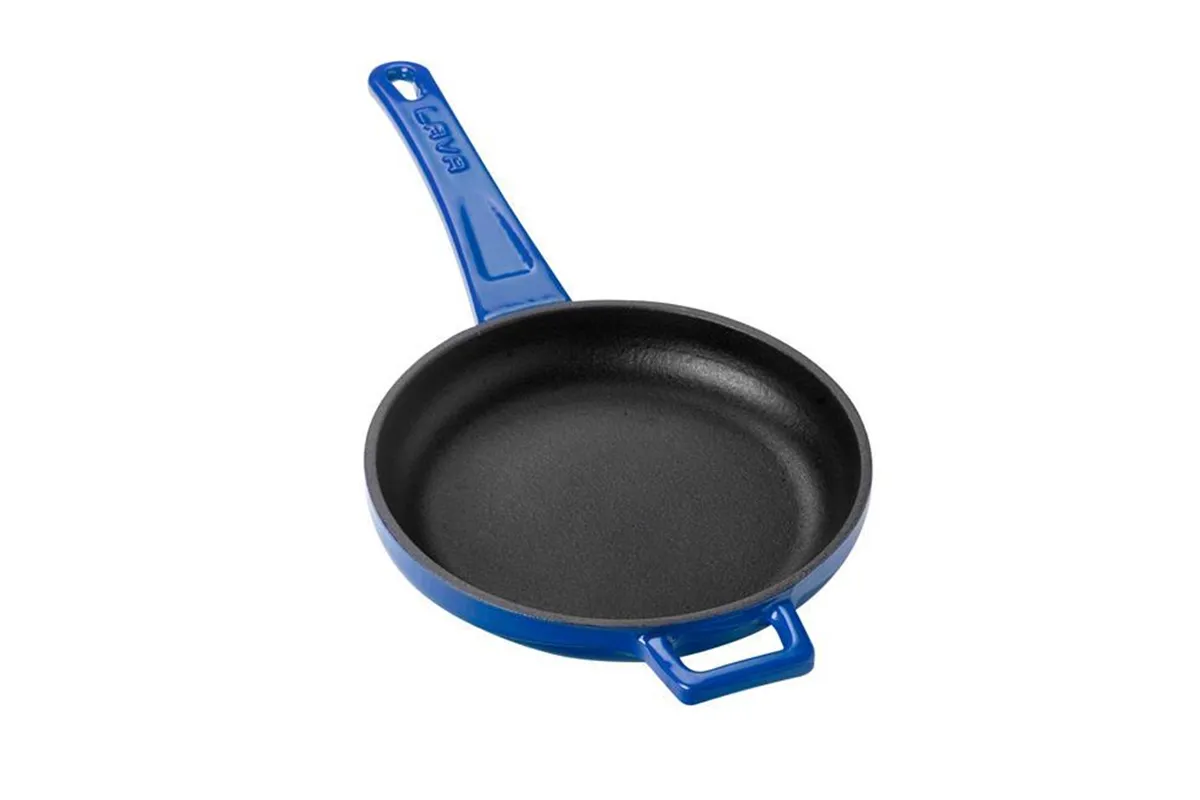 Mini patelnia żeliwna z metalowym uchwytem (O)16cm, niebieska LAVA 832066