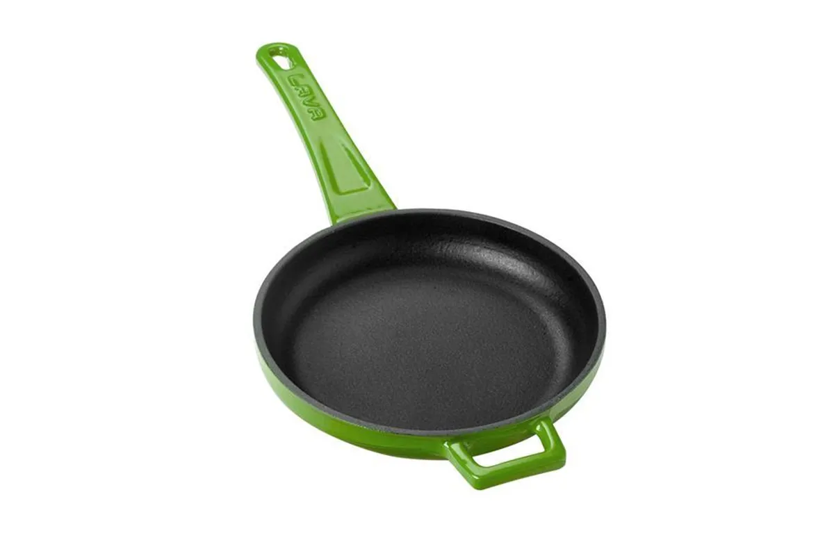 Mini patelnia żeliwna z metalowym uchwytem (O)16cm, zielona LAVA 832110