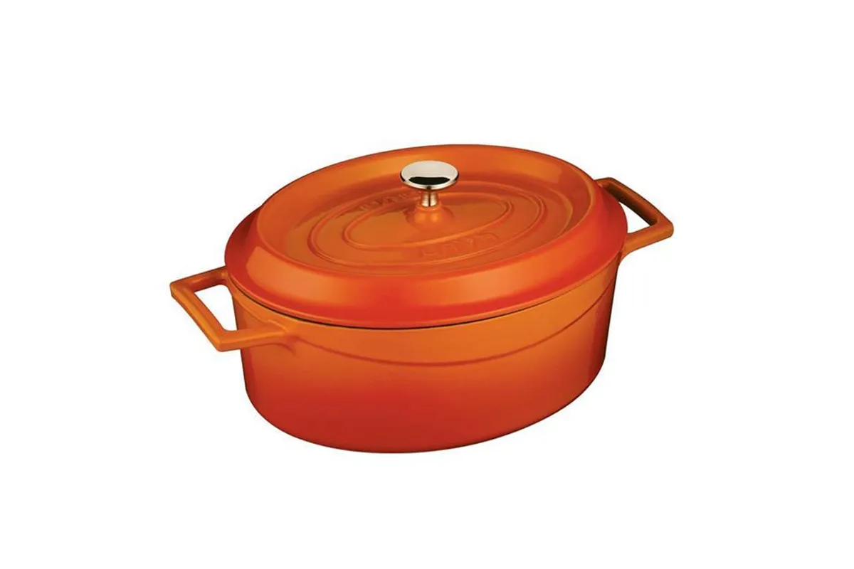 Garnek żeliwny owalny 25x31cm, pomarańczowy LAVA 832158