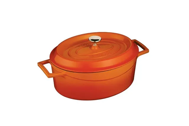 Garnek żeliwny owalny 25x31cm, pomarańczowy LAVA 832158 Garnek żeliwny owalny 25x31cm, pomarańczowy LAVA 832158