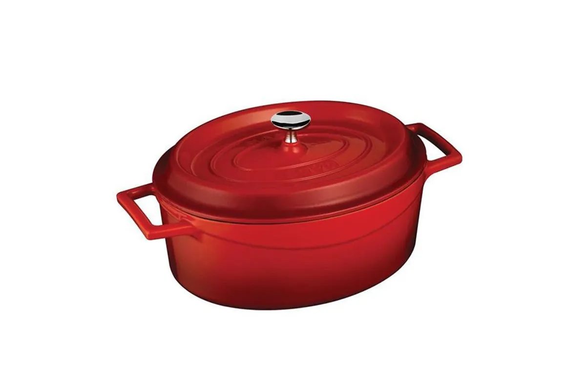 Garnek żeliwny owalny 25x31cm, czerwony LAVA 832226