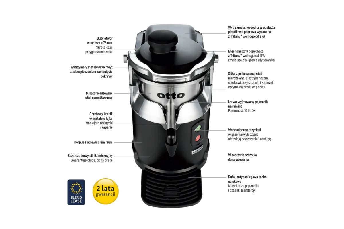 Profesjonalna sokowirówka dla gastronomii HJE960-CE otto™ 1200W, Hamilton Beach Commercial Hamilton Beach Commercial HJE960-CE