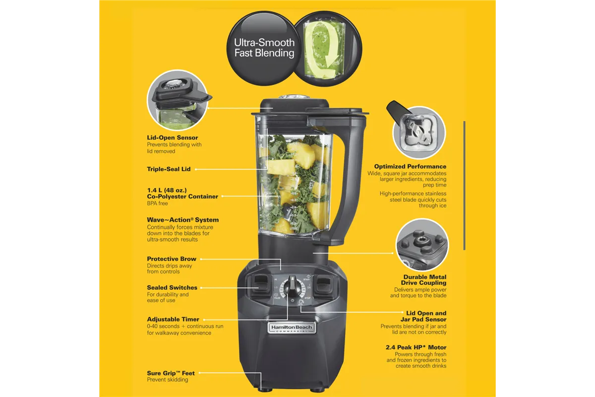 Blender barmański HBH455-CE Tango® z dzbankiem z copoliestru 1.4l, Hamilton Beach Commercial Hamilton Beach Commercial HBH455-CE