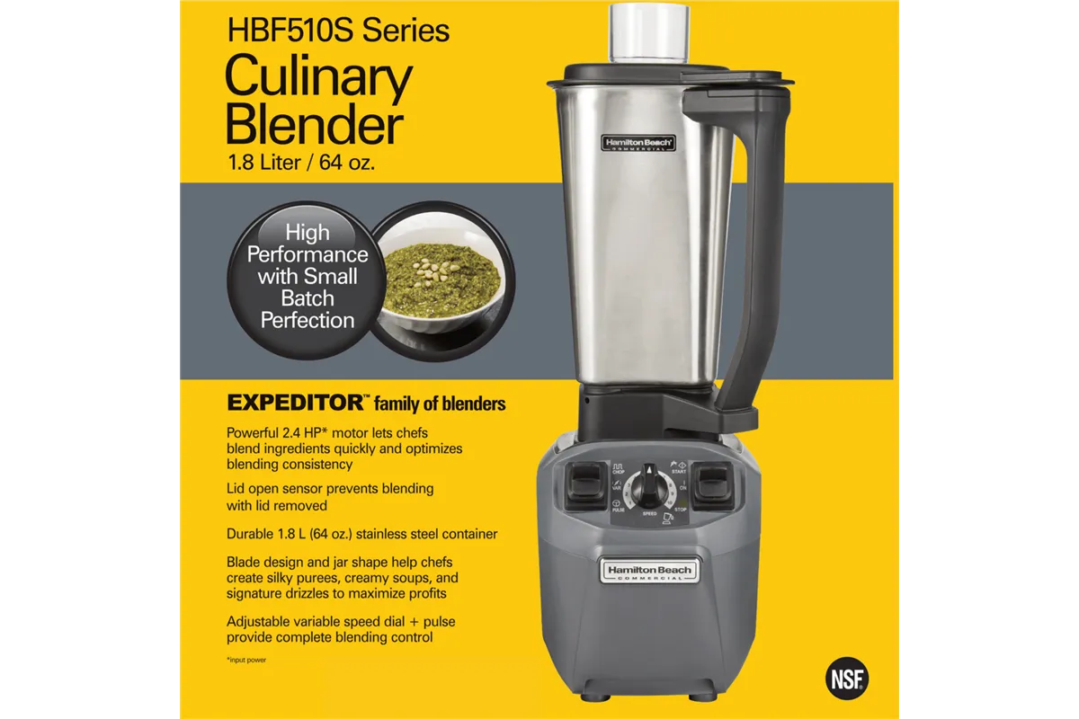 Blender kuchenny HBF510S-CE Expeditor™ z dzbankiem ze stali nierdzewnej 1.8l, Hamilton Beach Commercial Hamilton Beach Commercia