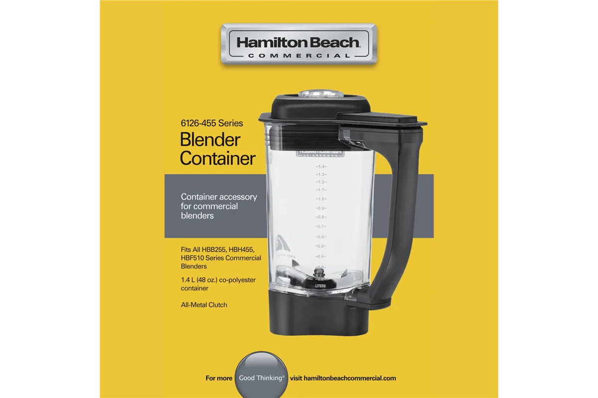 Dzbanek z copoliestru do blendera HBB255/HBH455/HBF510-CE 1,4l, Hamilton Beach Commercial Hamilton Beach Commercial 6126-455-CE