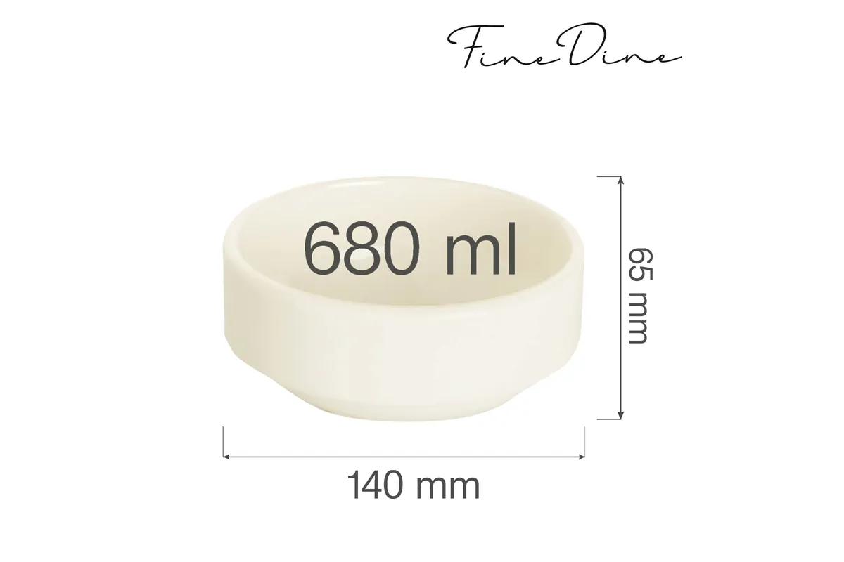 Miska sztaplowana Crema 660 ml, 140 mm Fine Dine 770696