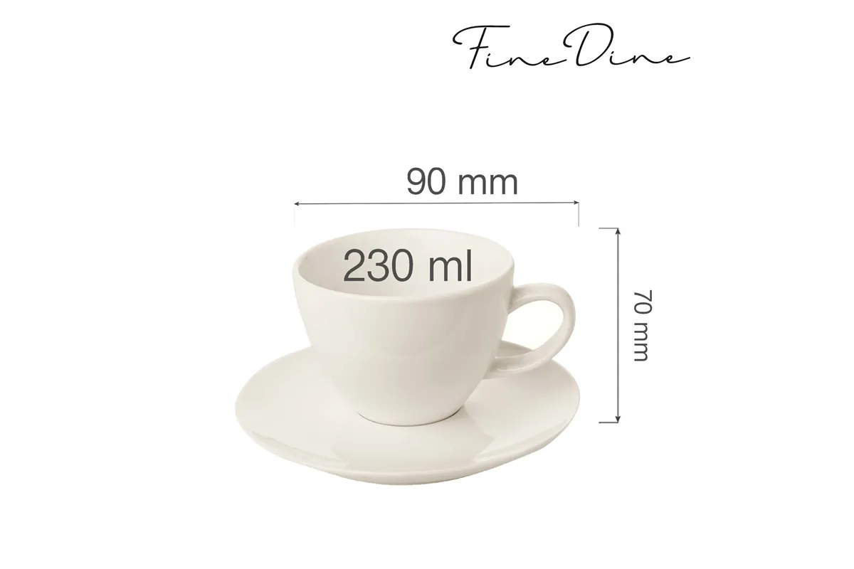 Filiżanka elegancka ze spodkiem Crema 230 ml Fine Dine 770382
