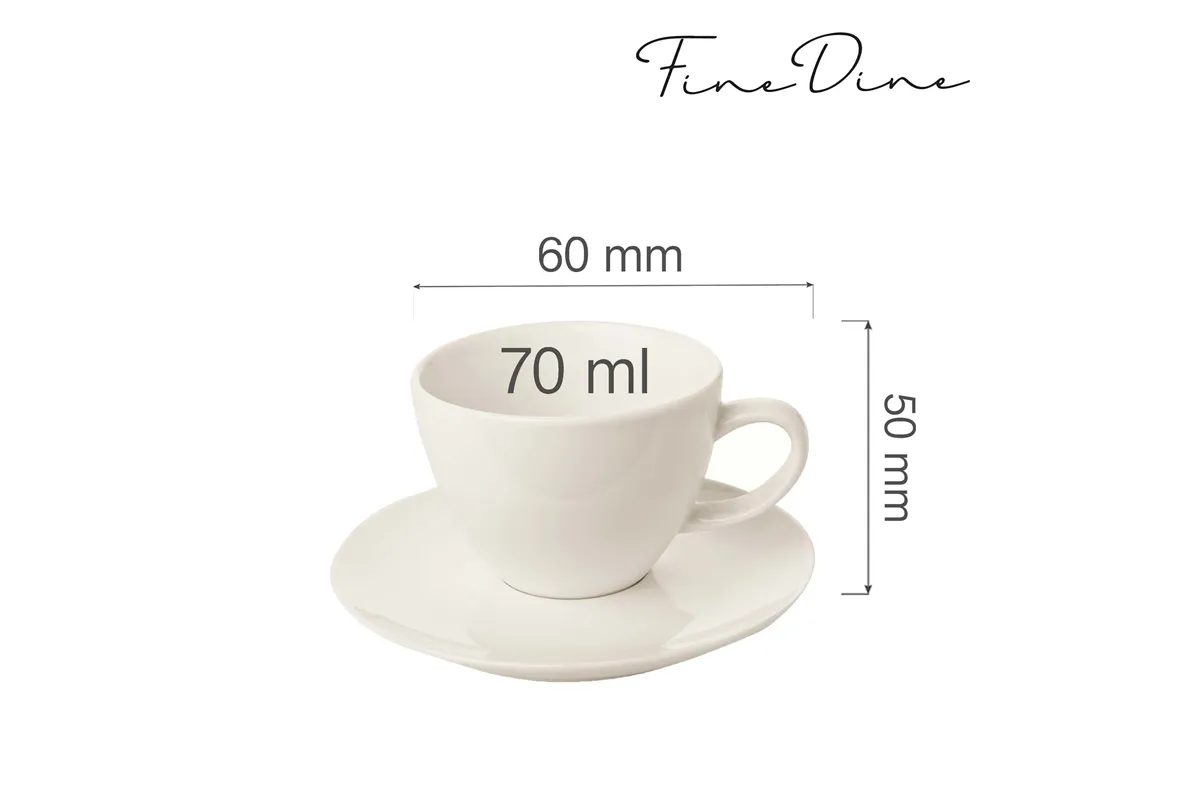 Filiżanka elegancka ze spodkiem Crema 70 ml Fine Dine 770399