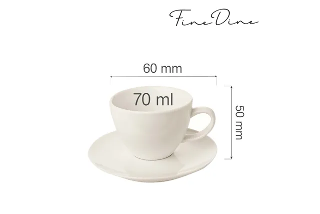 Filiżanka elegancka ze spodkiem Crema 70 ml Fine Dine 770399 Filiżanka elegancka ze spodkiem Crema 70 ml Fine Dine 770399