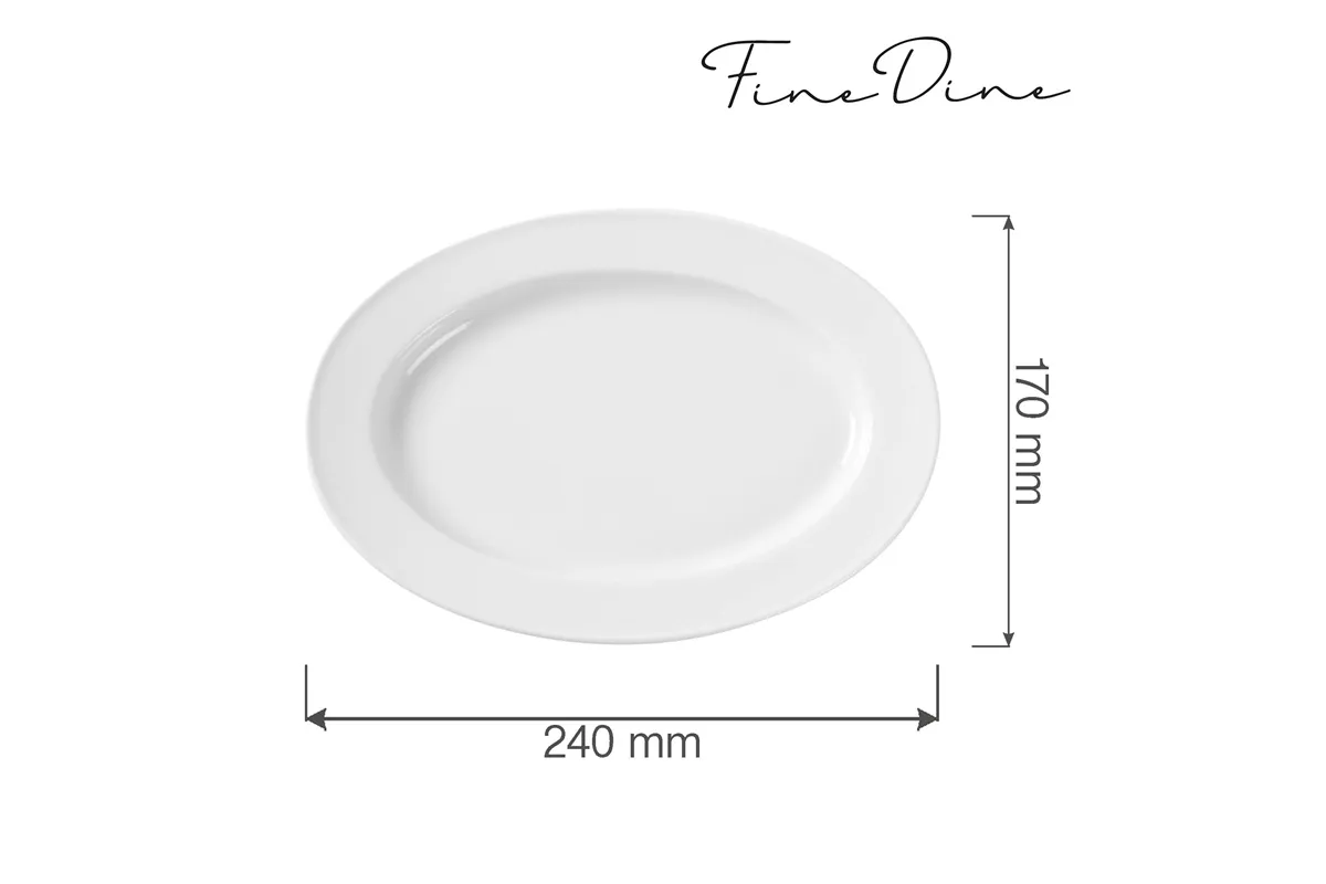 Półmisek owalny Bianco 240x170 mm Fine Dine 799284
