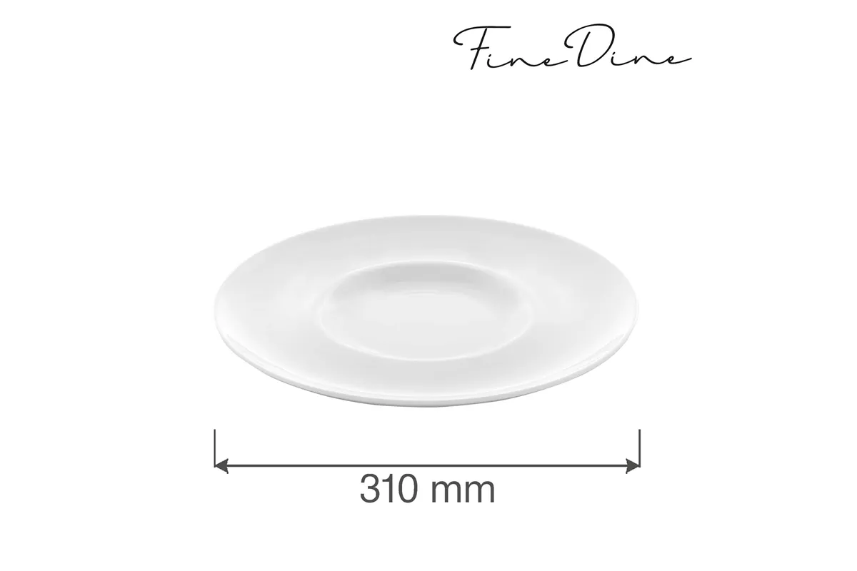 Talerz płytki z szerokim rantem Bianco 310 mm Fine Dine 774366