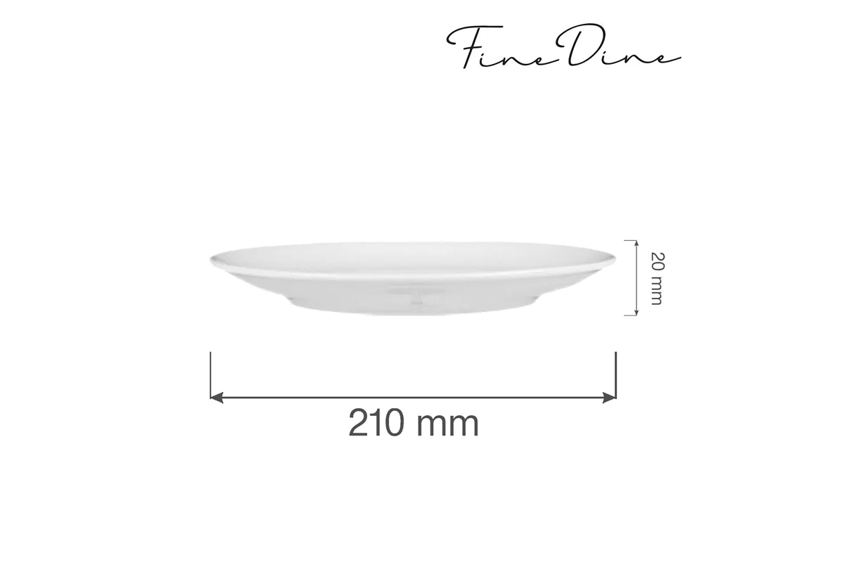 Talerz bez rantu Bianco 210 mm Fine Dine 770122