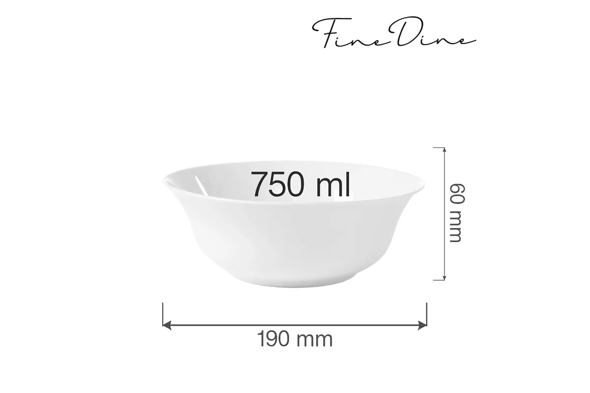 Miska Bianco 750 ml, 190 mm Fine Dine 770115