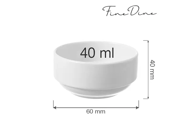 Miseczka sztaplowana Bianco 40 ml, 60 mm Fine Dine 774328 Miseczka sztaplowana Bianco 40 ml, 60 mm Fine Dine 774328
